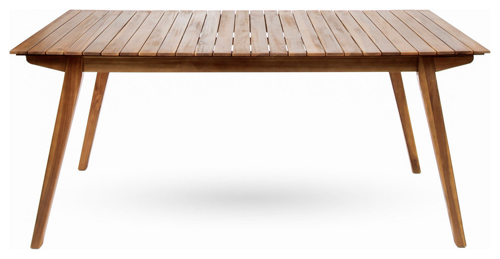 7-Piece Outdoor Dining Set - 69" Solid Wood Table & 6 Chairs