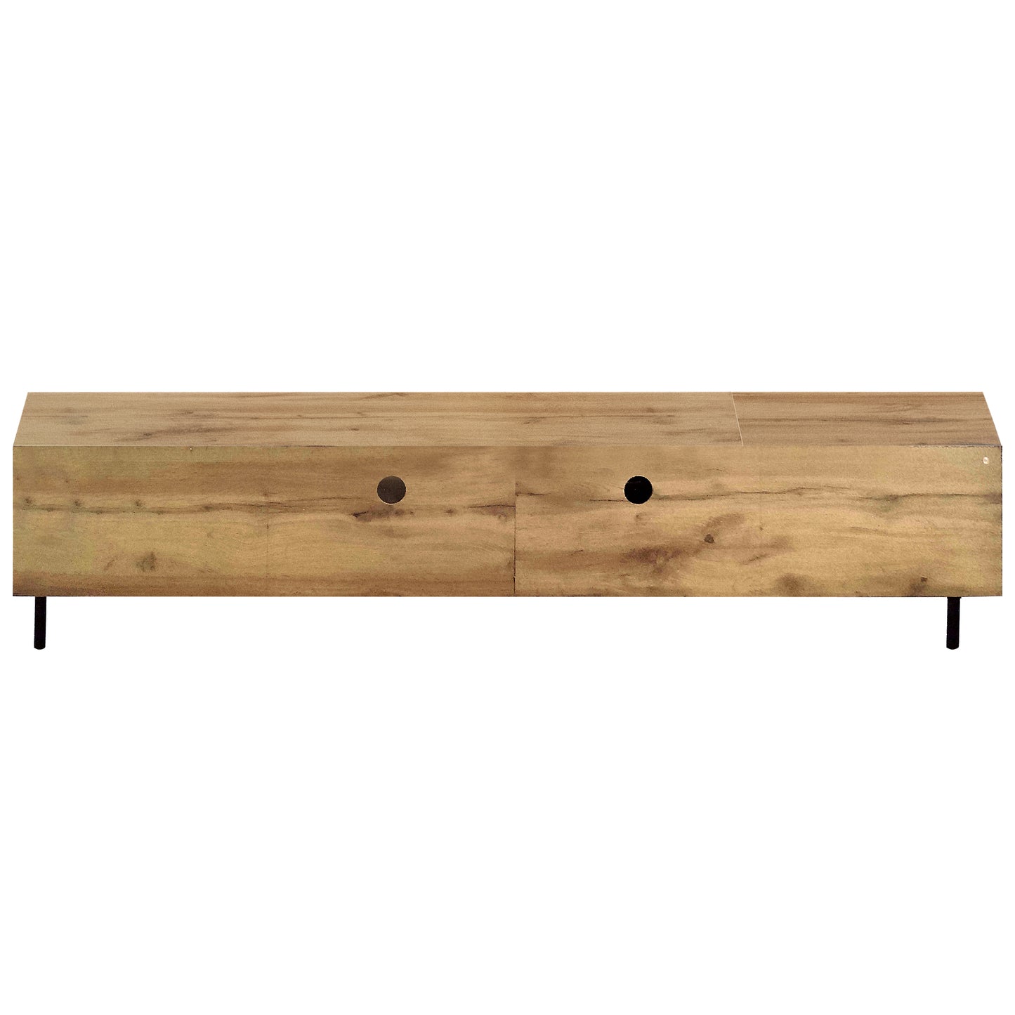 78-Inch Modern TV Stand for TVs Up to 85" - Natural Wood Finish