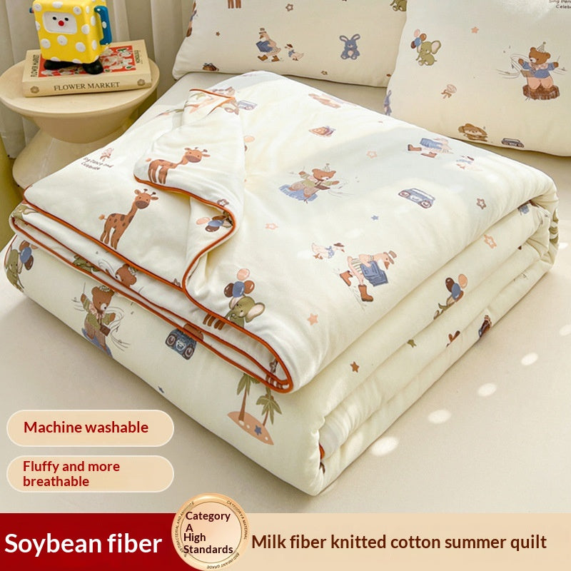 Children's Cartoon-Printed Summer Cooling Air Conditioner Blanket - Multiple Sizes & Patterns