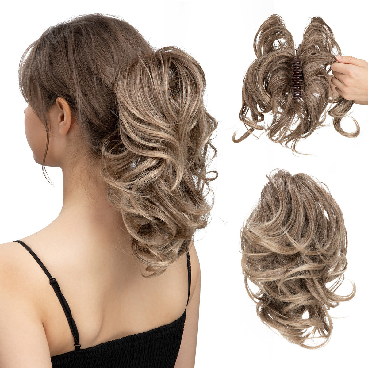 Adjustable Short Ponytail Wig Grip for Women - Natural Fluffy Hair Accessory