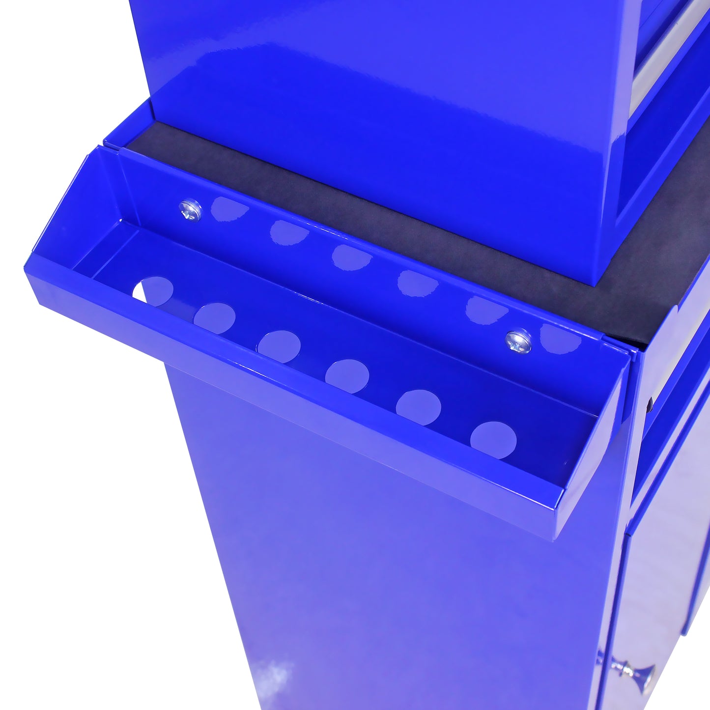 Blue Metal Tool Storage Cabinet with 5 Drawers & Bottom Shelf