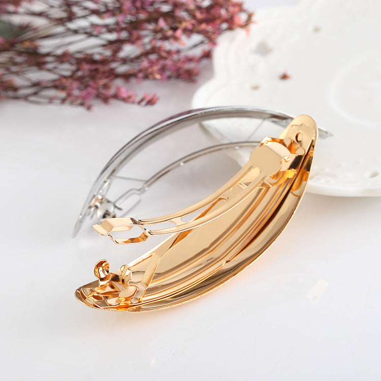 Women's Large Glossy Metal Hair Barrettes - Simple Fashion Hair Accessories