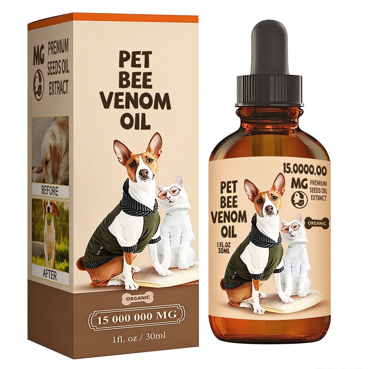 Pet Joint Support Oil for Dogs & Cats - 30ml Relief & Mobility Supplement