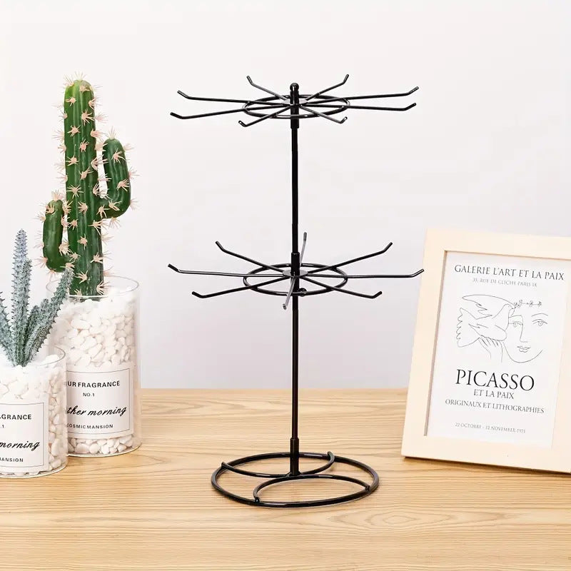 Night Market Display Stand for Small Goods Jewelry Lipsticks Dual-Tier Iron Shelf