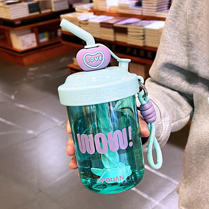 Blue Stirring Straw Water Cup - Kitchen Storage, 1 Piece