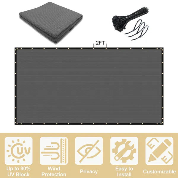 4' x 50' Dark Grey HDPE Privacy Fence Screen
