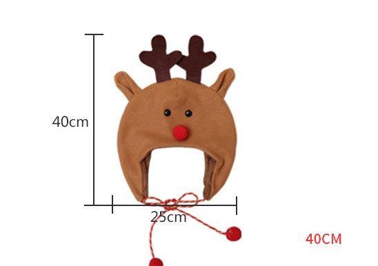 Christmas Hat with Long Shoelace Cartoon Decor - Elderly Snowman Deer Styles