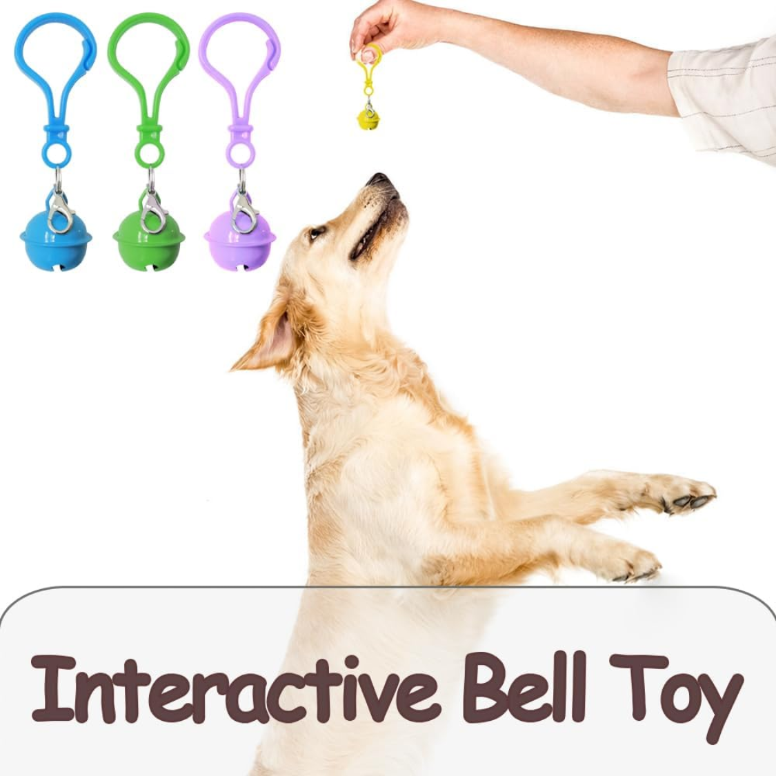 Multicolor Pet Bell Set for Collars - 6 Louder, Crackling Dog & Cat Charms with Clasps