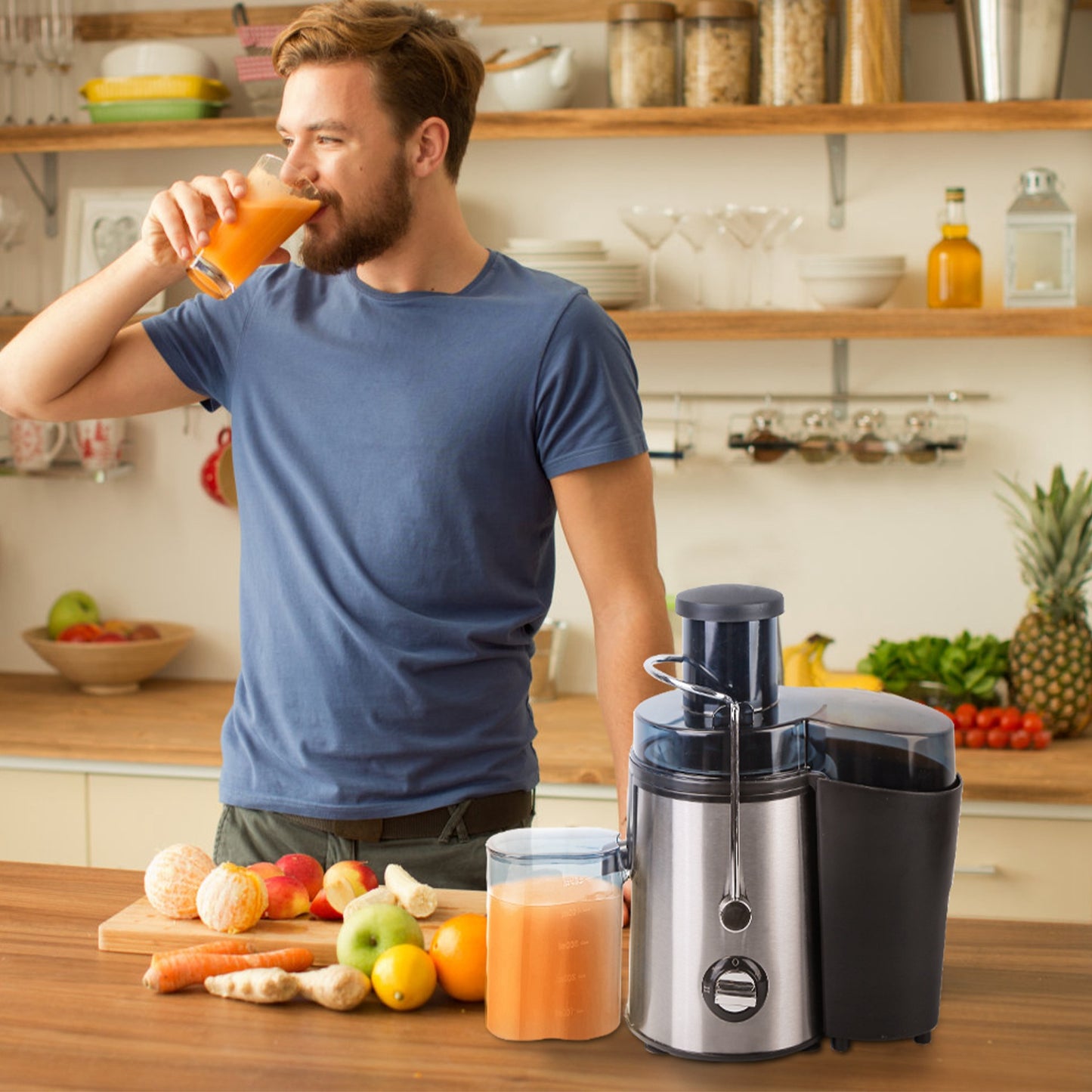 Electric Juicer with 2 Speeds & 2.6in Wide Feed Chute