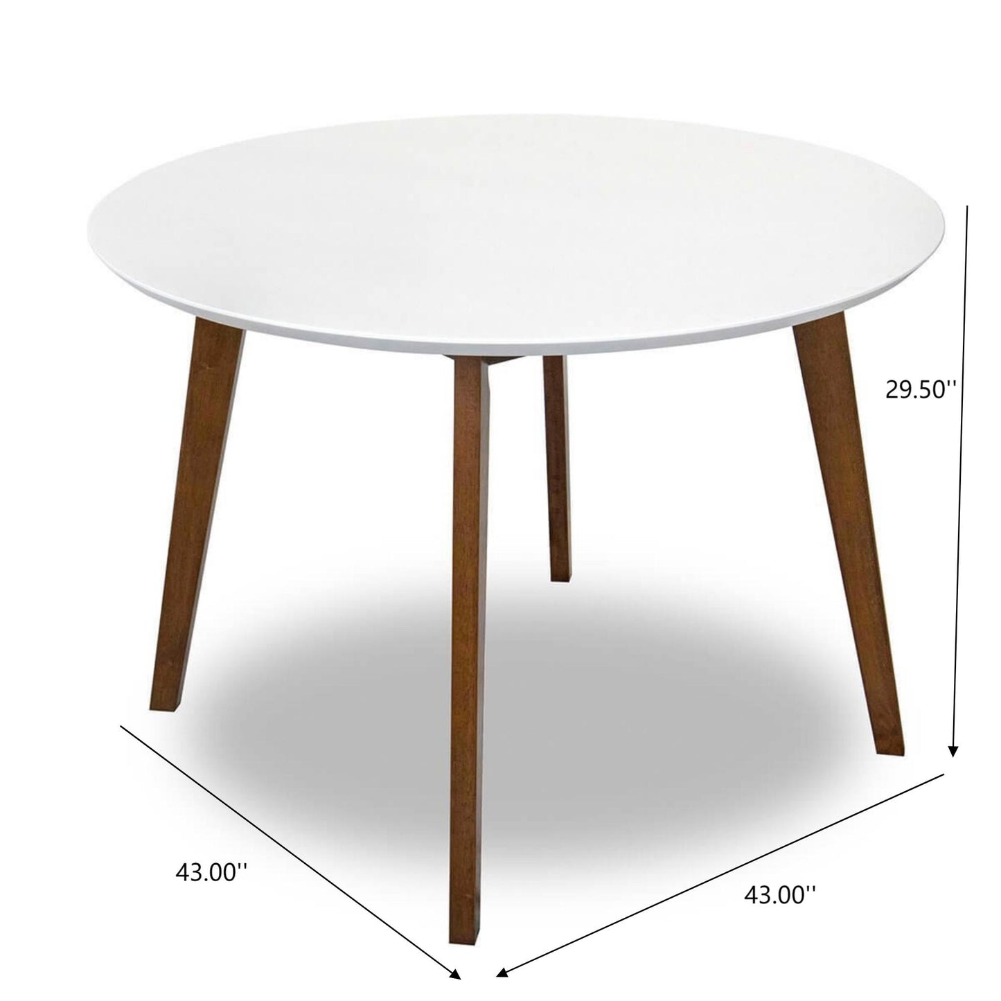 Alina Contemporary Dining Table With Smooth White Finish And Solid