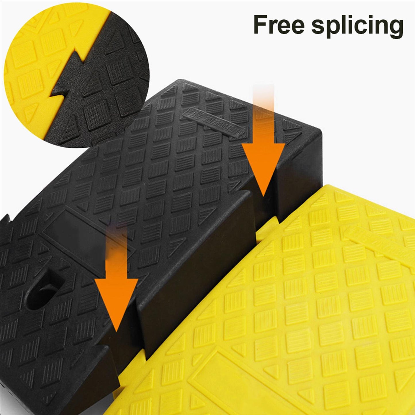 Yellow Curb Ramp Pair for Driveway and Vehicle Access - Heavy Duty PVC