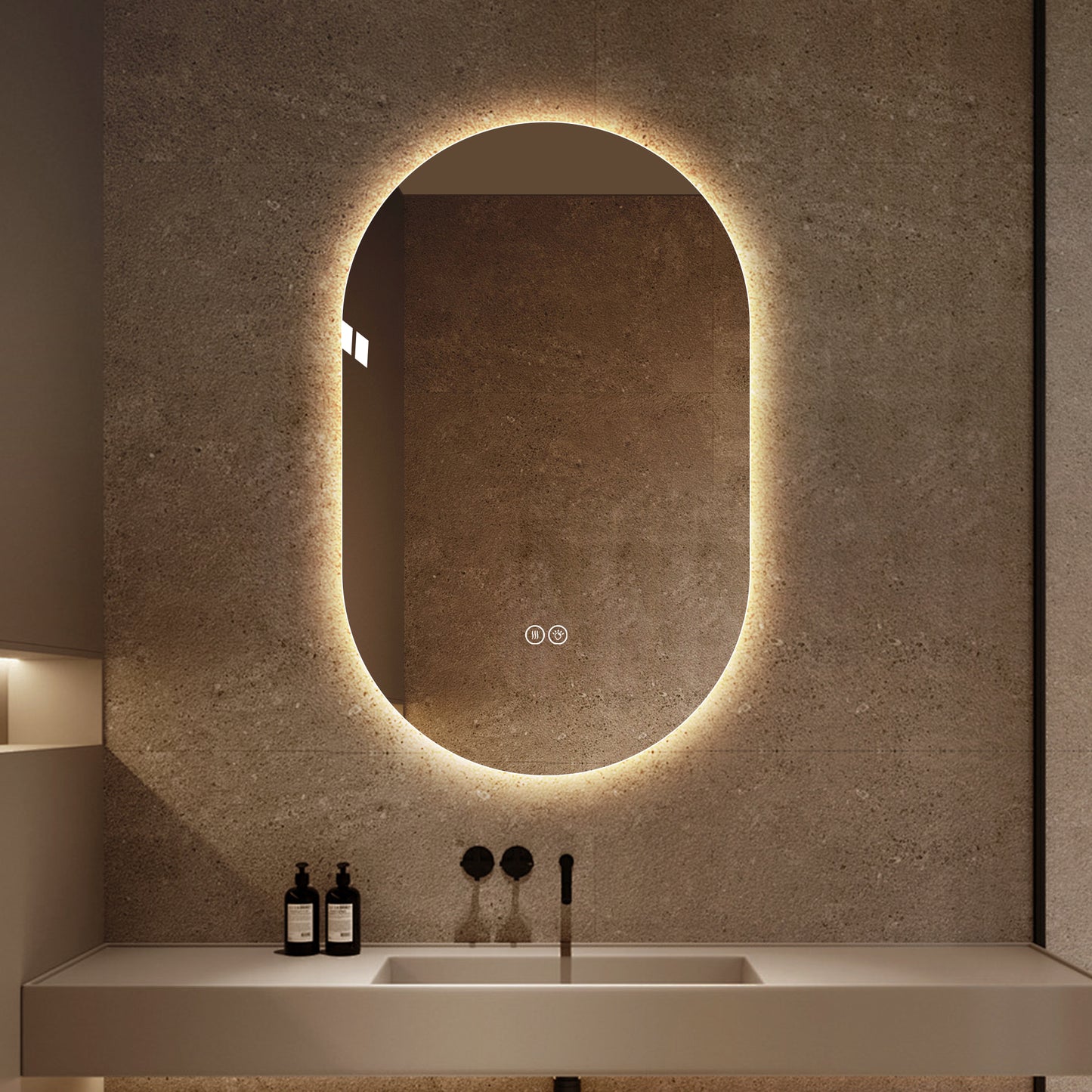 48x30 Inch Smart LED Touch Screen Anti-Fog Bathroom Mirror