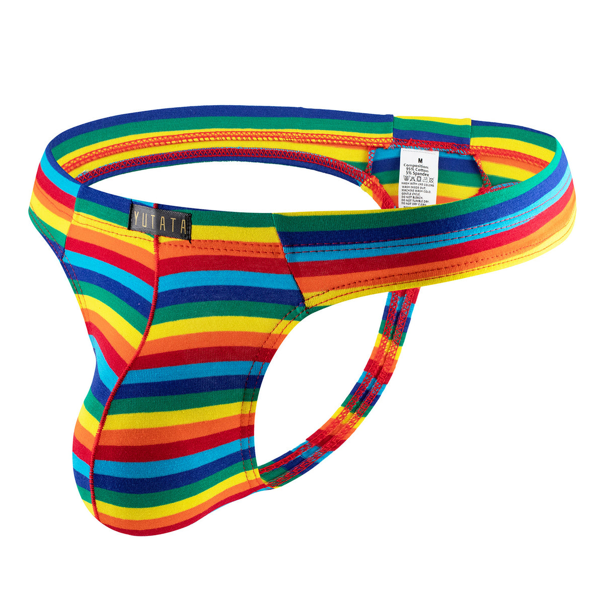 Men's Cotton Striped Low Waist Underwear Bag with Multiple Colors