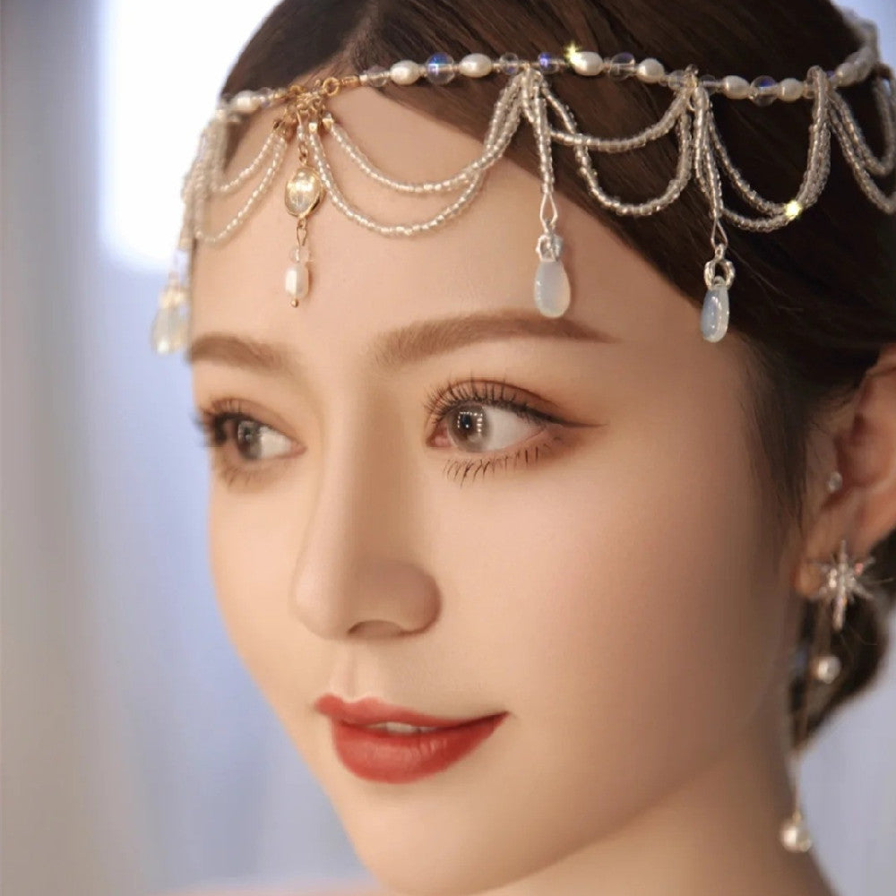 Glass Water Droplet Headband - Women's Hair Accessory, Fashion Headdress