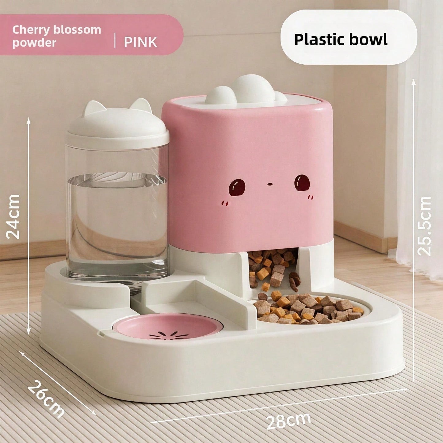2-in-1 Automatic Pet Feeder and Water Dispenser - Large Capacity, Anti Spill, Stable for Cats and Dogs, Green