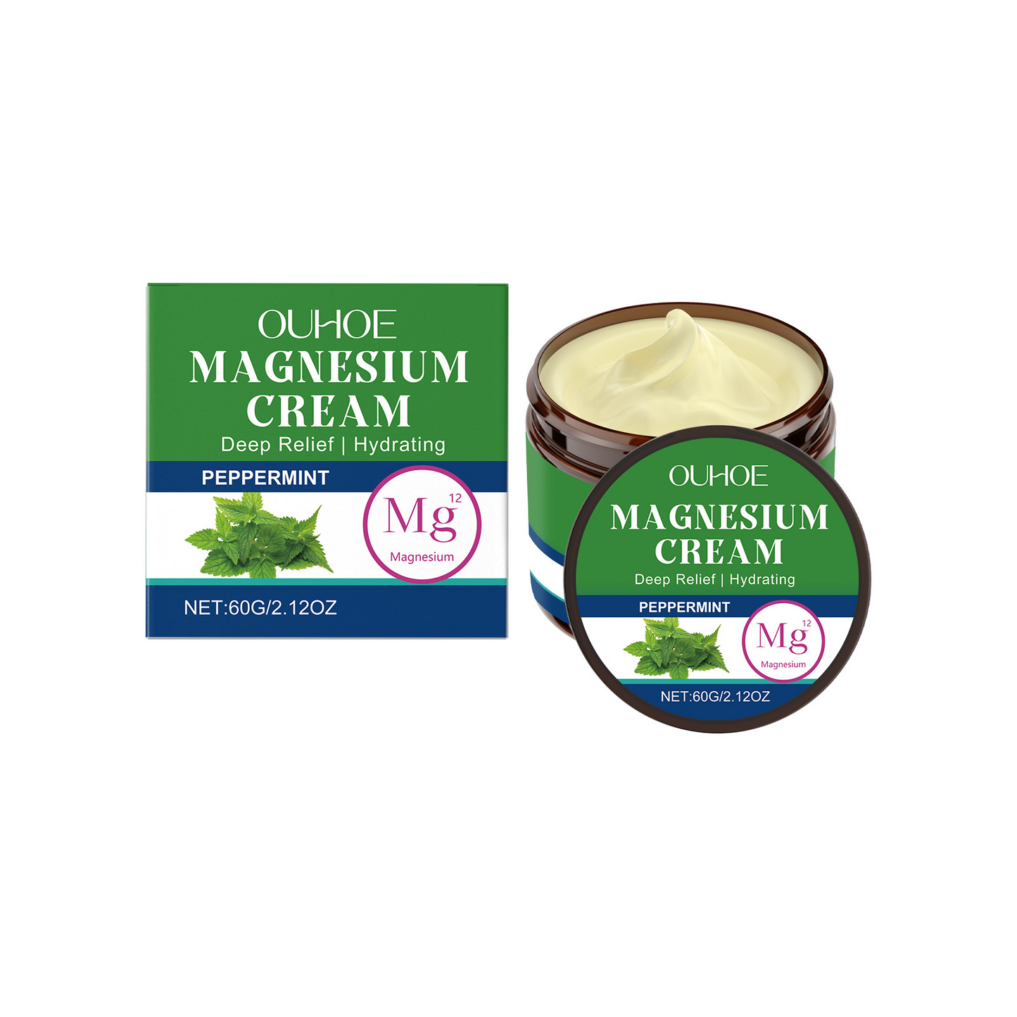 Peppermint Magnesium Body Cream for Joint Discomfort and Muscle Relief