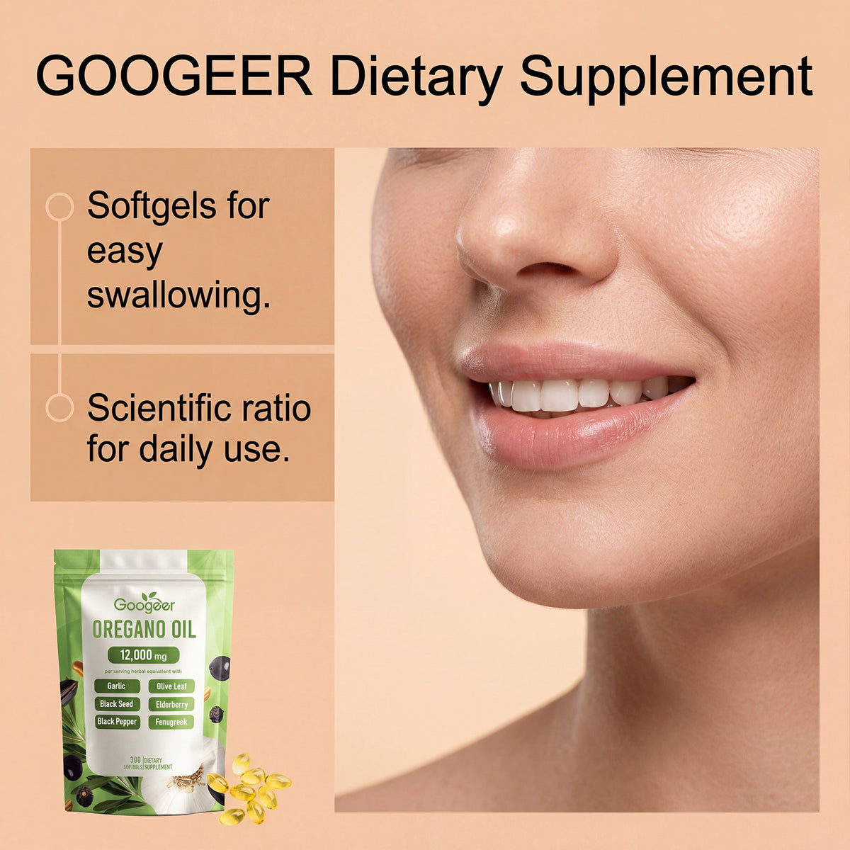 Oregano Oil Compound Softgels - 300 Capsules