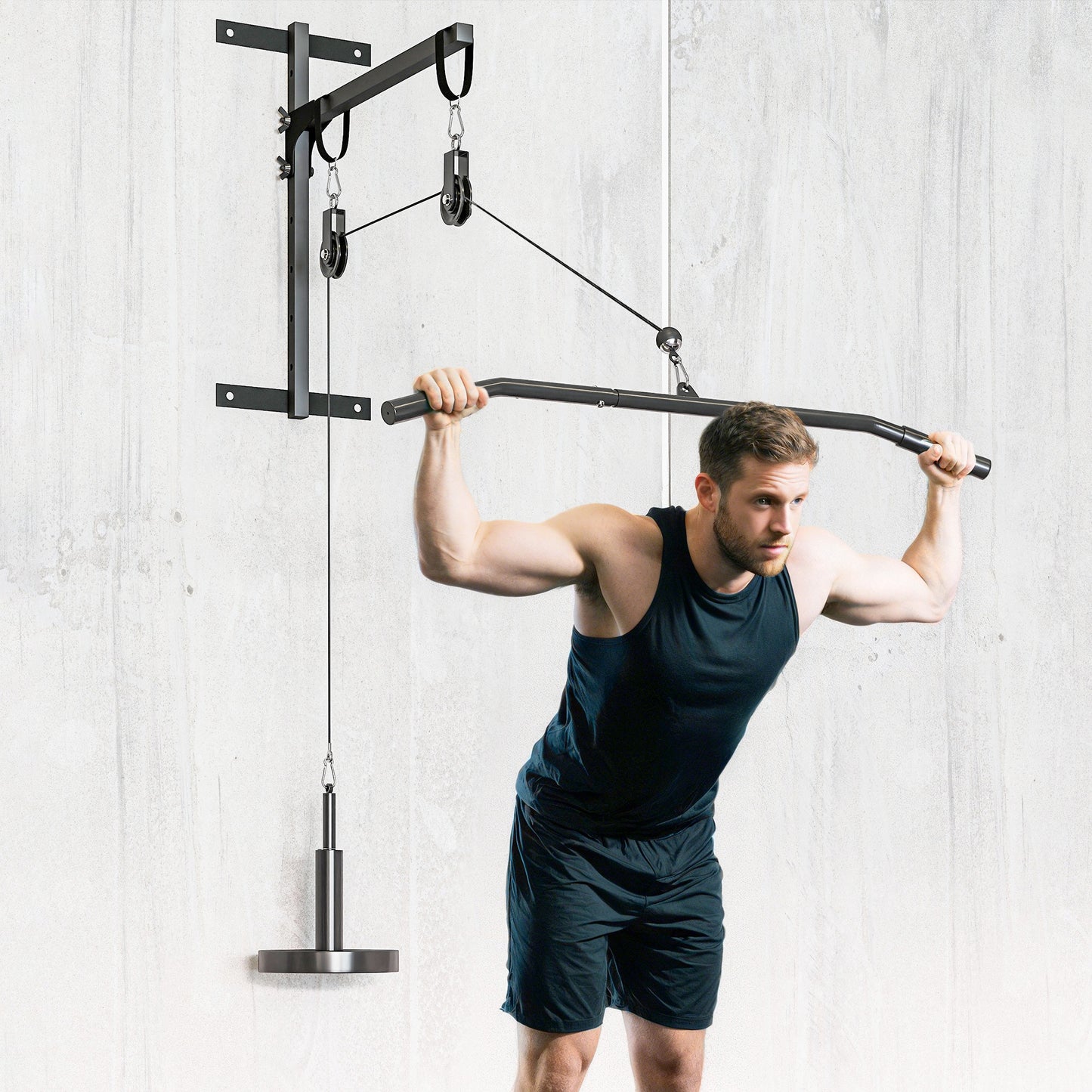 Weight Cable Pulley System for Home Gym - Heavy-Duty Red
