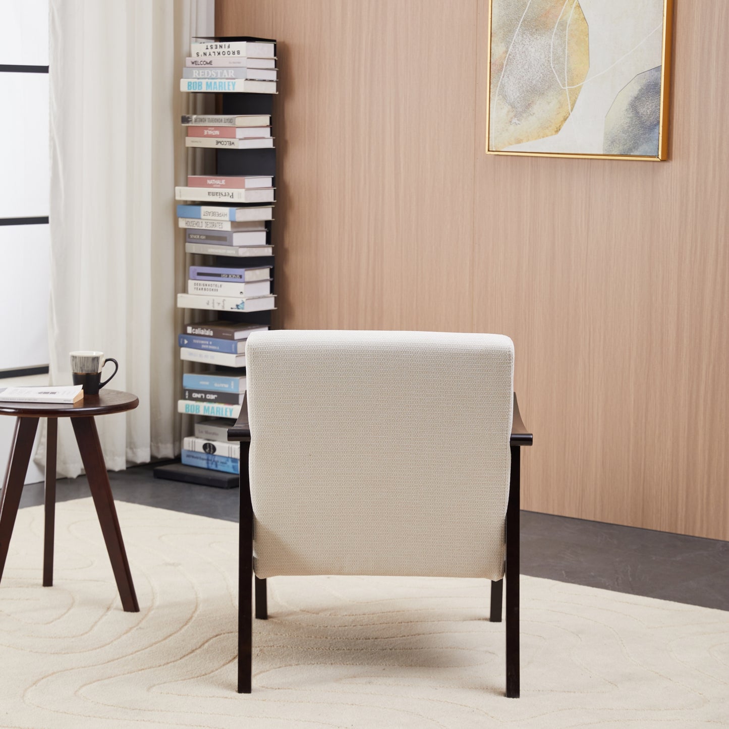 Medieval-Inspired High Back Armchair - Ancient White Upholstered