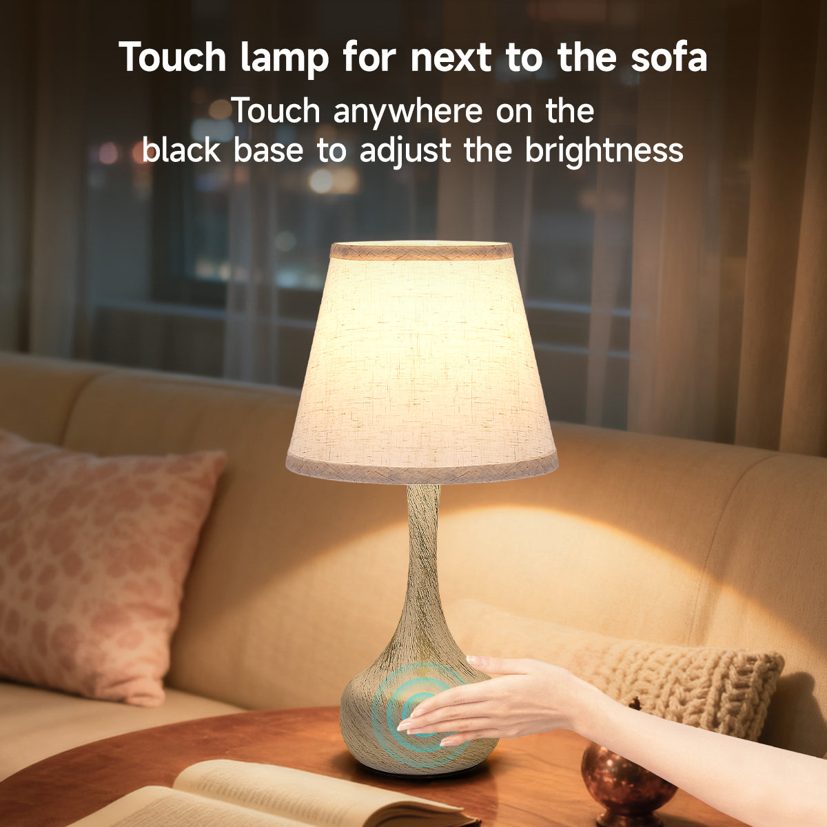 Dimmable Touch Table Lamps Set of 2 - Farmhouse Design