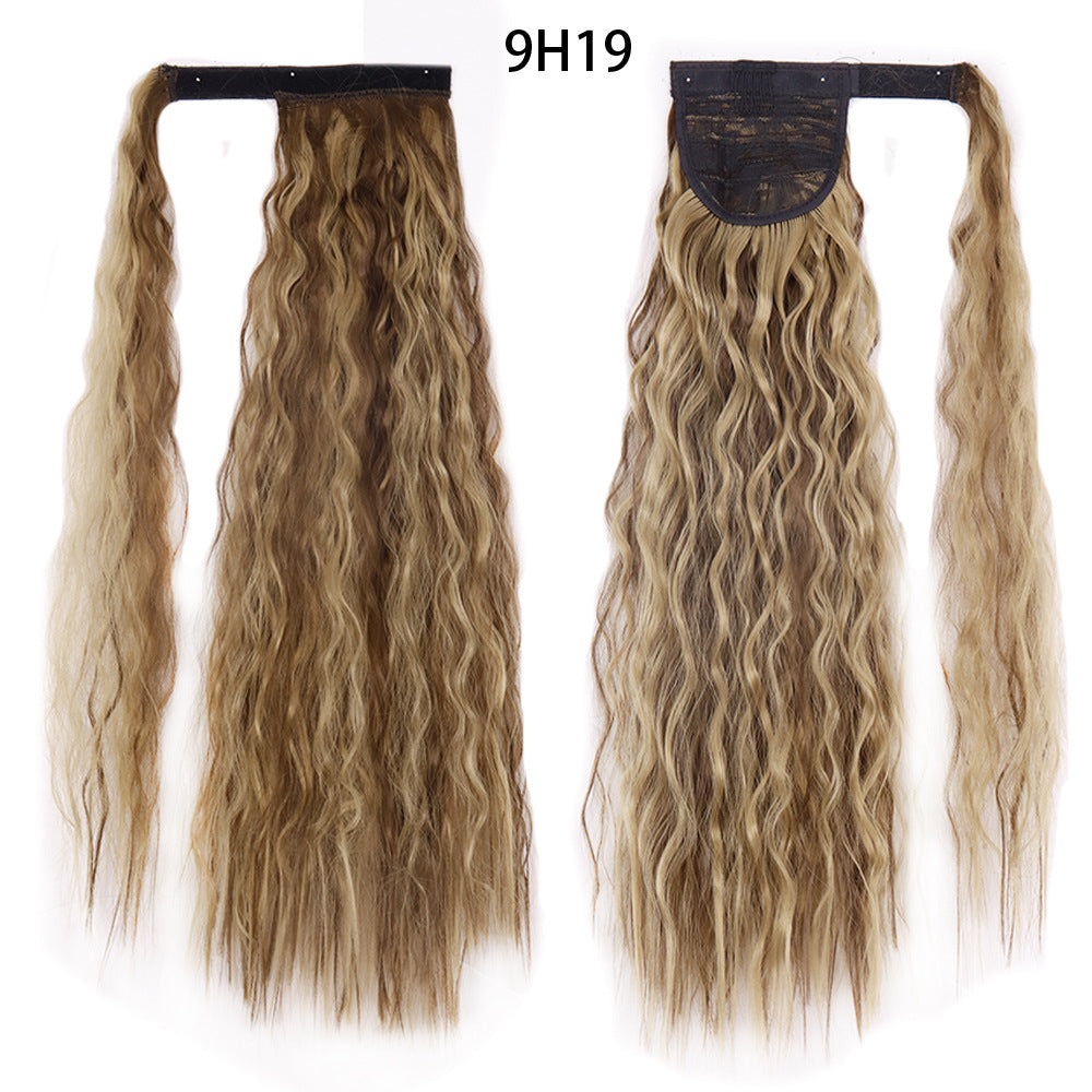 Water Wave Ponytail Wig with Velcro Band High Temperature Synthetic Hair