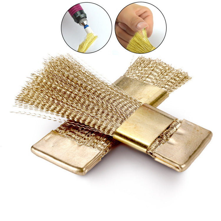 Metal Nail Grinding Head Cleaning Set for Manicure Tools - Gold