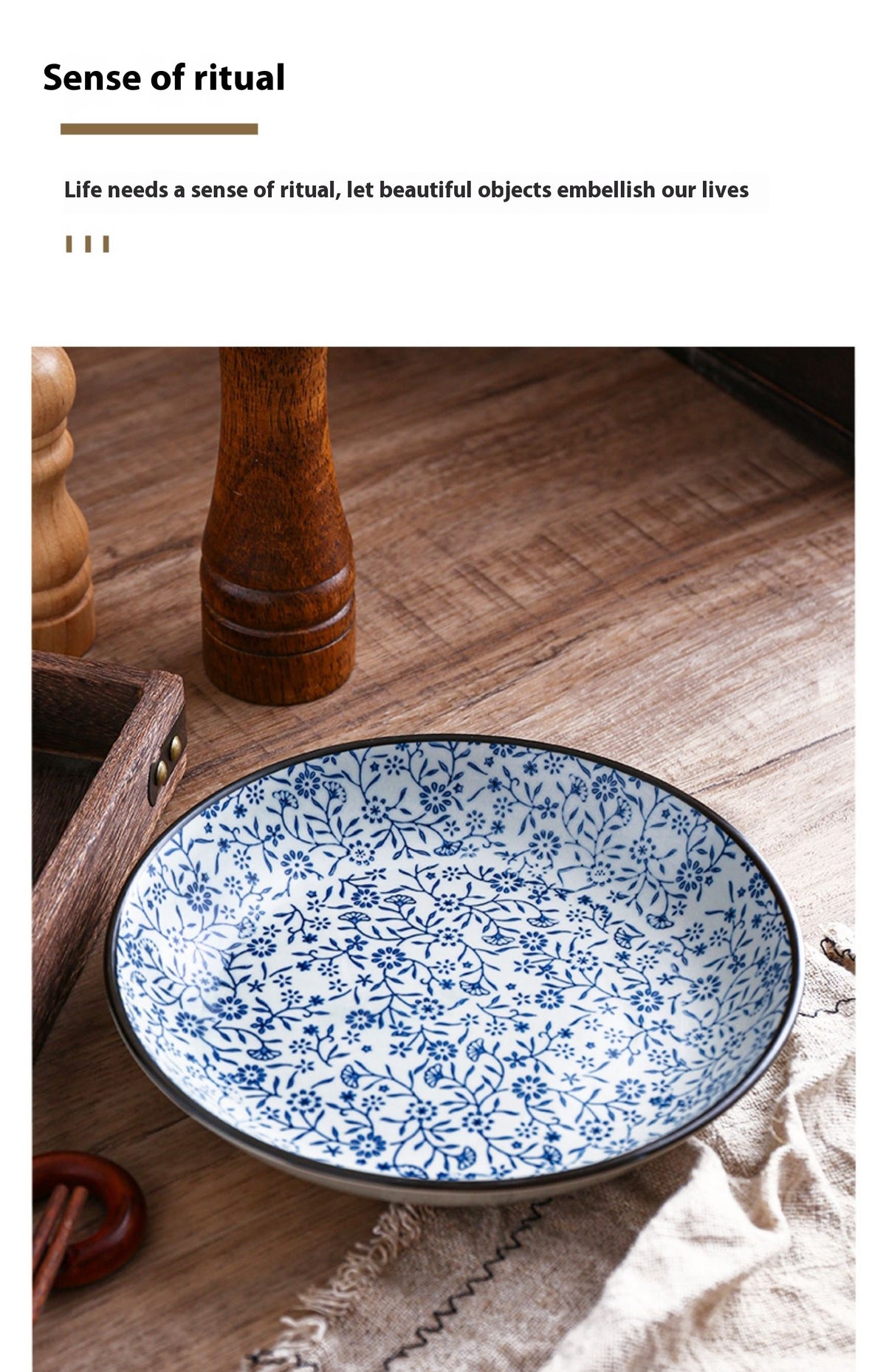 Retro Style Cold Dish Ceramic Sushi Plate - Porcelain Meal Tray