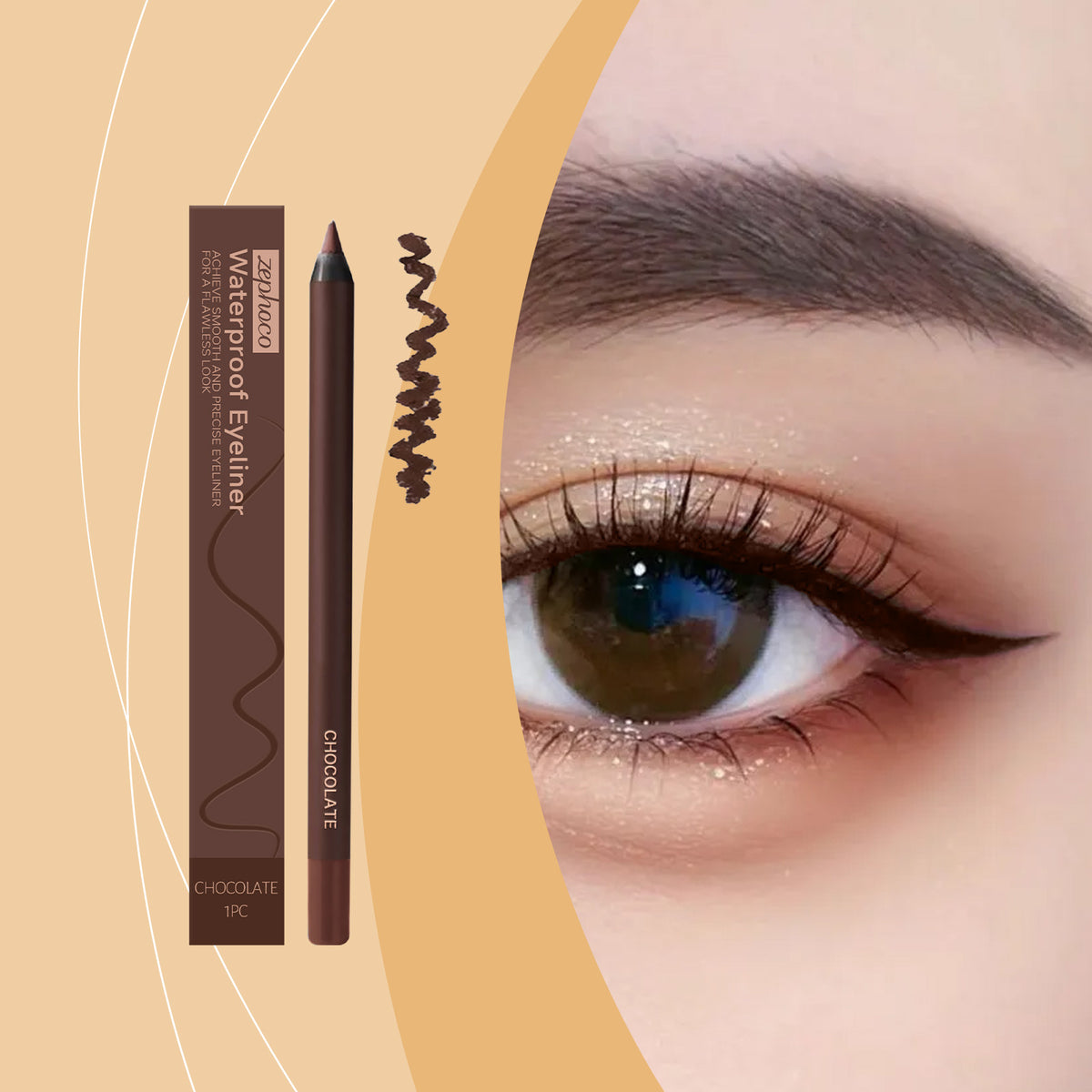 Waterproof Chocolate Eyeliner - Long-Lasting Makeup for Eyes 30ml