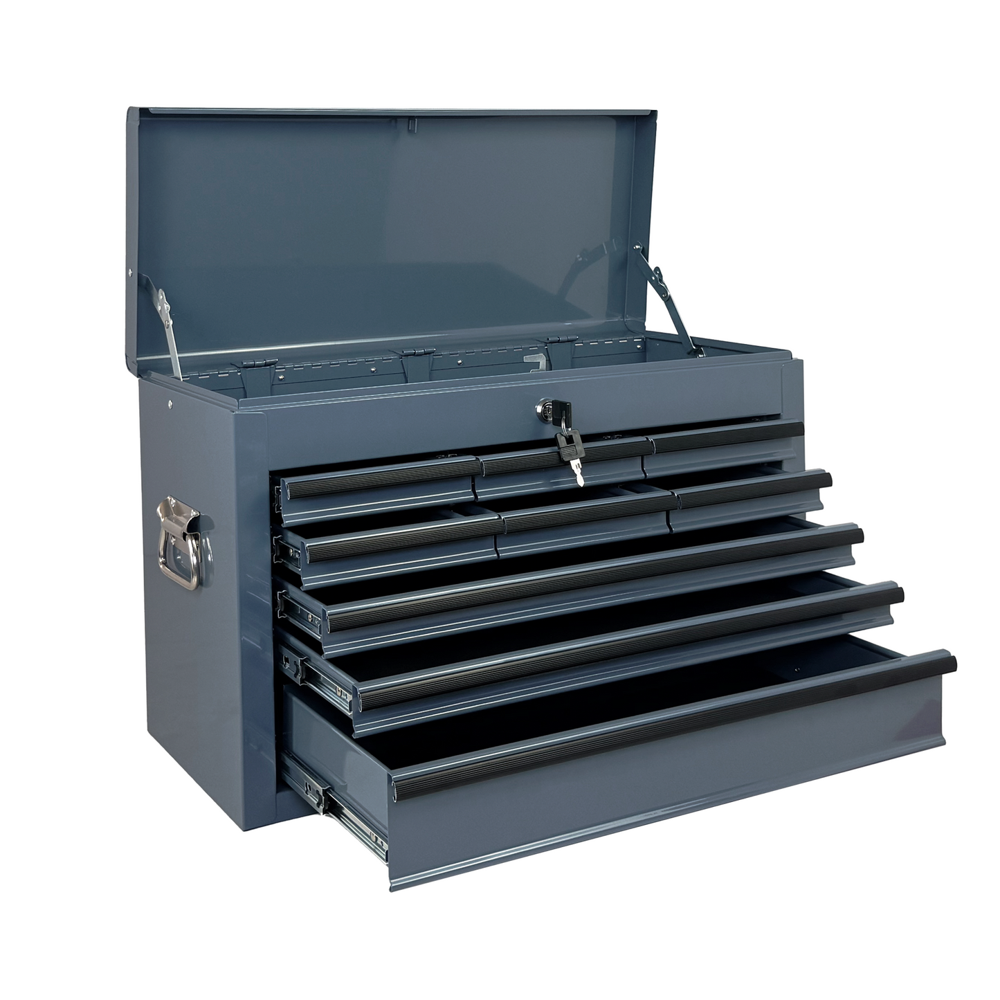 Heavy Duty Metal Tool Box 24 Inch with 9 Drawers & Locking System – Portable Steel Storage Chest