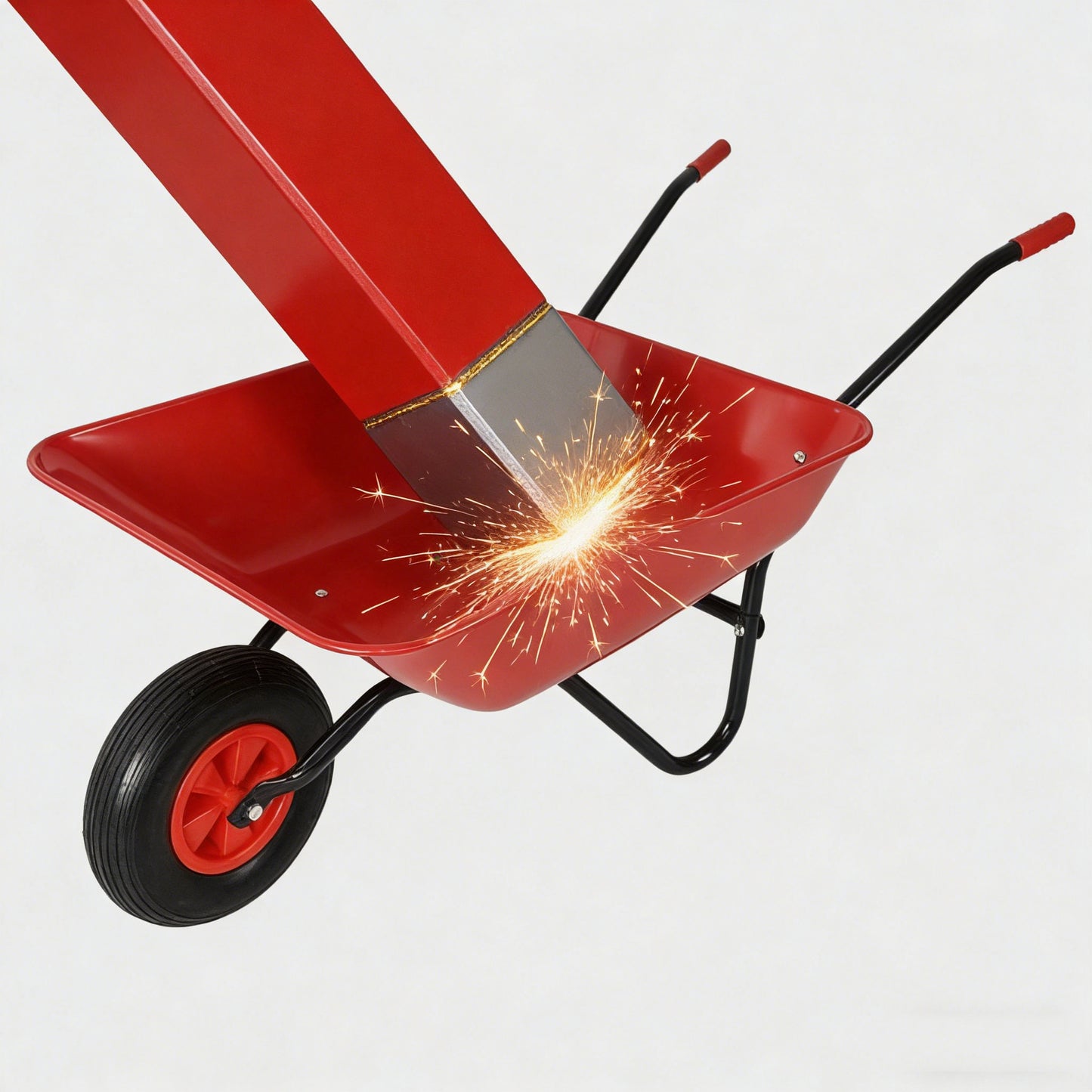 Steel TRAY Wheel Barrow Trolley For Red Garden 12 Inch Pneumatic