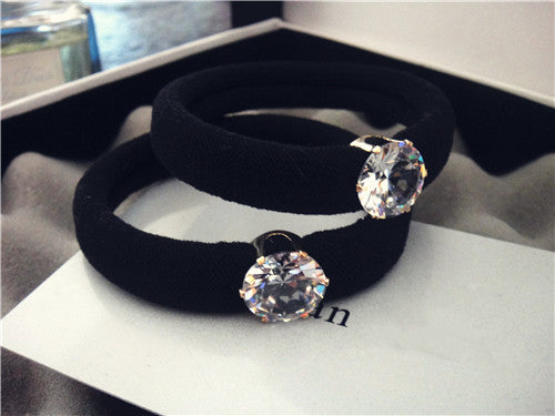 Black Zircon Hair Rope Headband Crystal Inlaid Hair Accessory