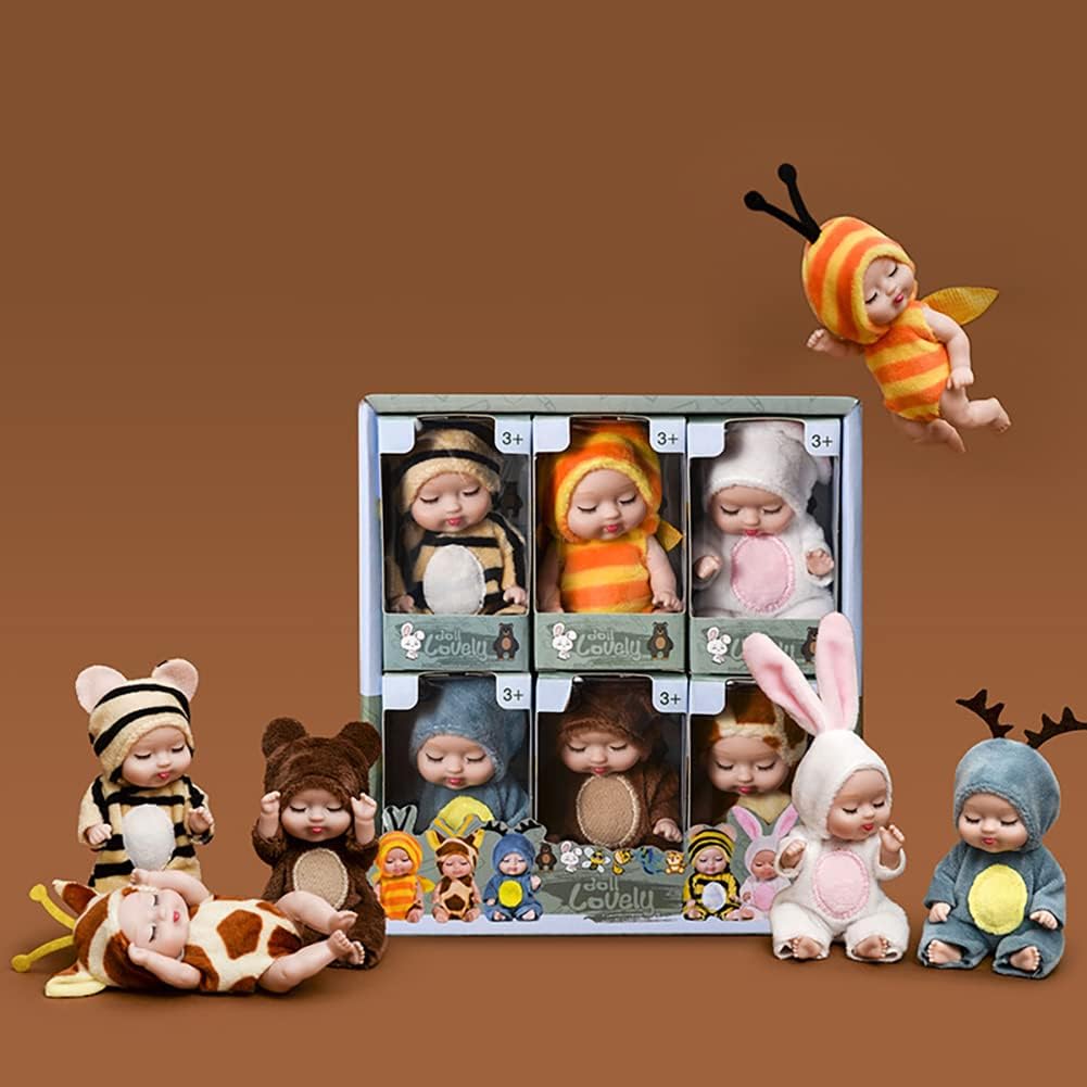 Set of 6 Realistic Baby Plush Dolls - Soft Toy Gift for Girls
