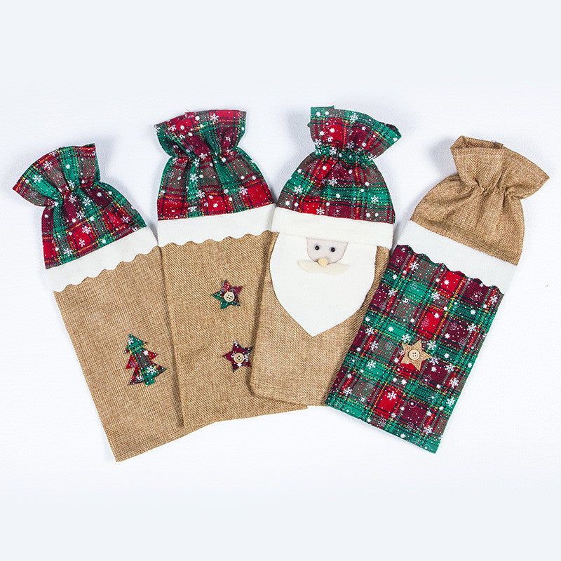 Christmas Wine Bottle Bag - Festive Holiday Decor for Gifts & Table Settings