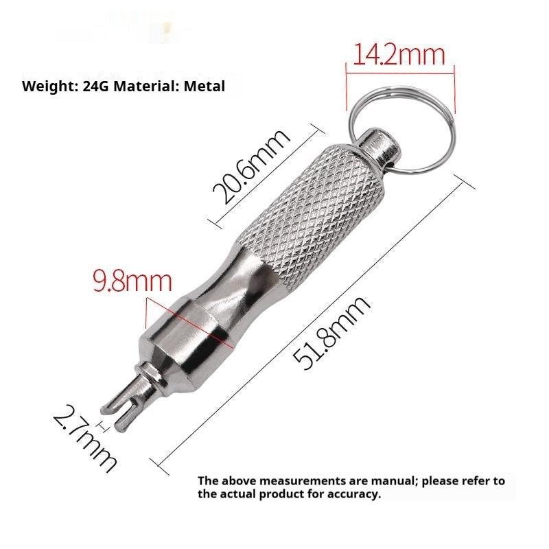 Automotive Valve Core Wrench Double-Ended Keychain Tool Set
