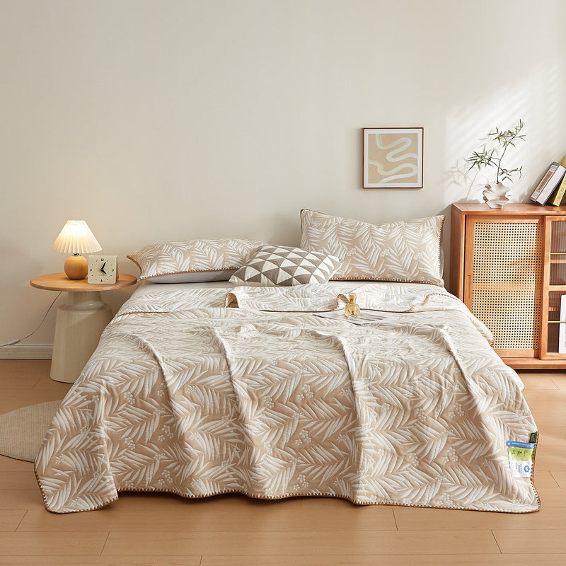 Double-Layer Cotton Blanket - Multi-Color & Size Options for Home Bedding