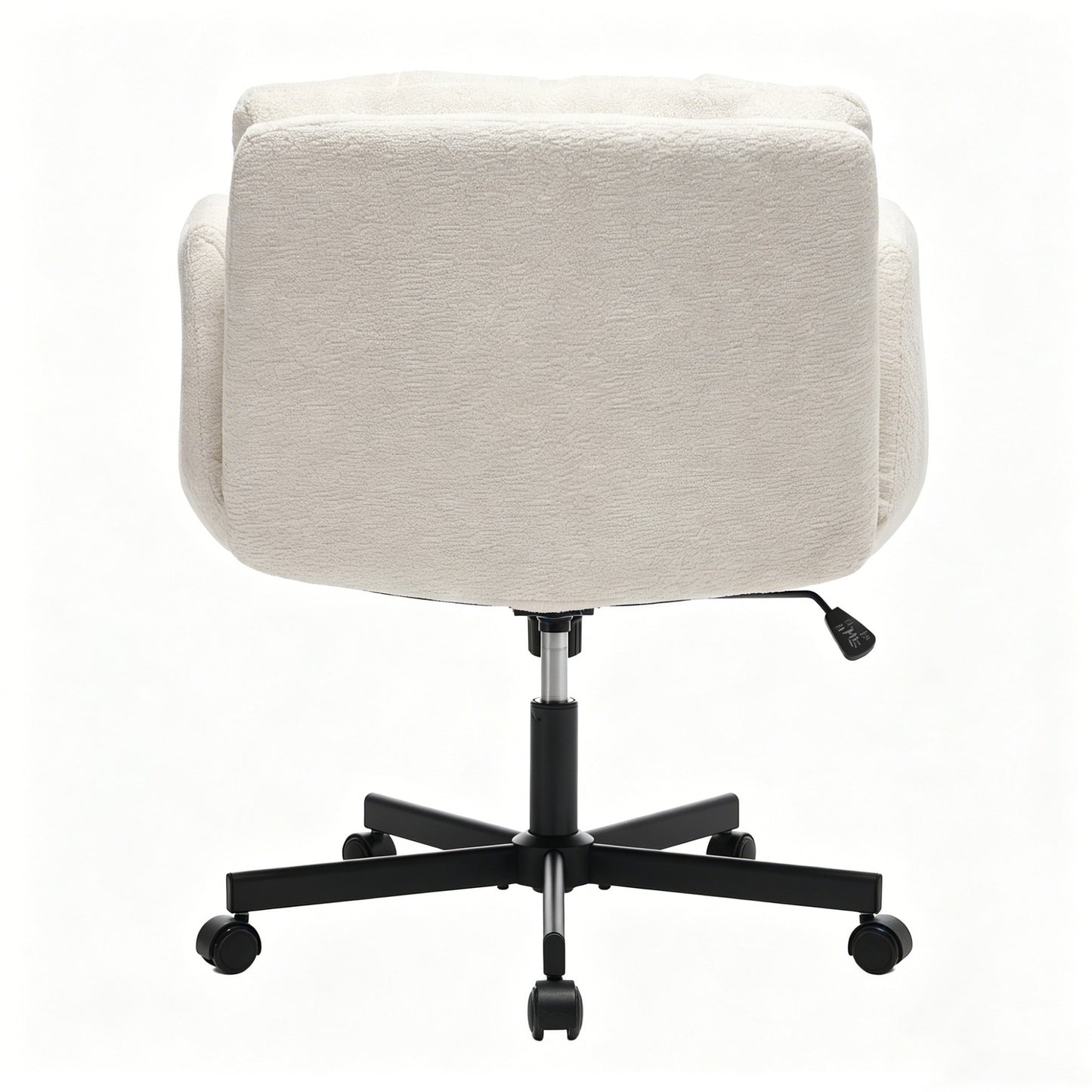 Chenille Swivel Office Chair - Height Adjustable with Armrests - Beige