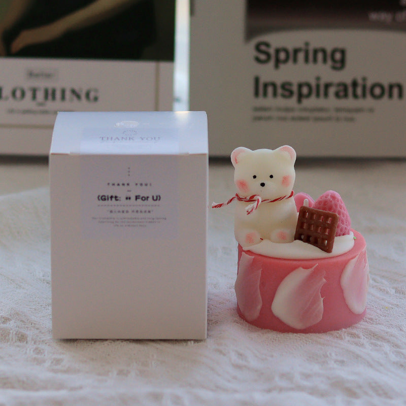Bear-Shaped Aromatherapy Candle Ornament - Handcrafted Home Decor Gift