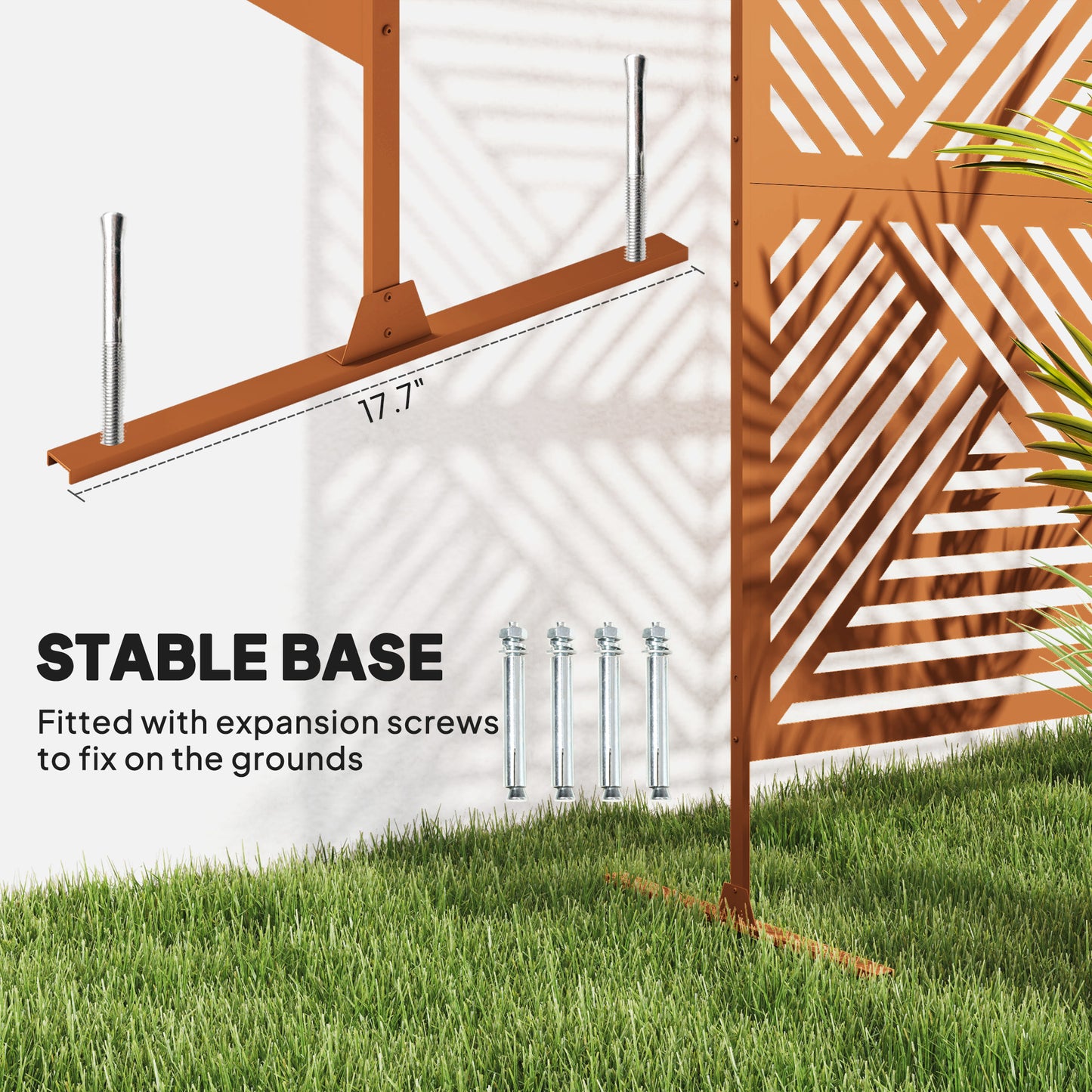 Outdoor Privacy Screen with Trellis - Rhombus Brown, 48" x 78"