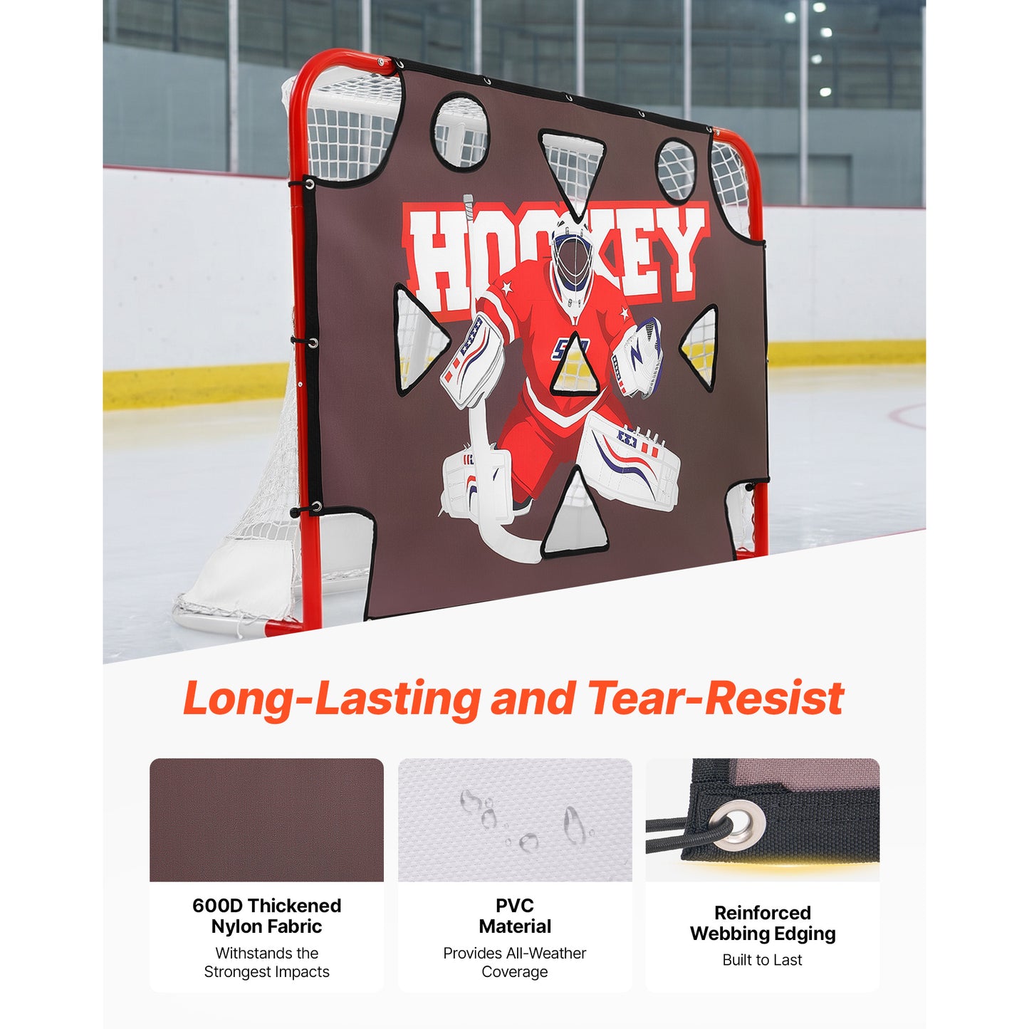 Street Hockey Goalie Shooting Target - Ice Hockey Practice Net for Shooting Accuracy