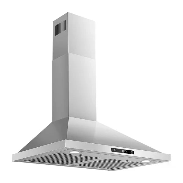 30 Inch Wall Mount Range Hood with 700 CFM Stainless Steel Kitchen Vent Ducted & Ductless Option