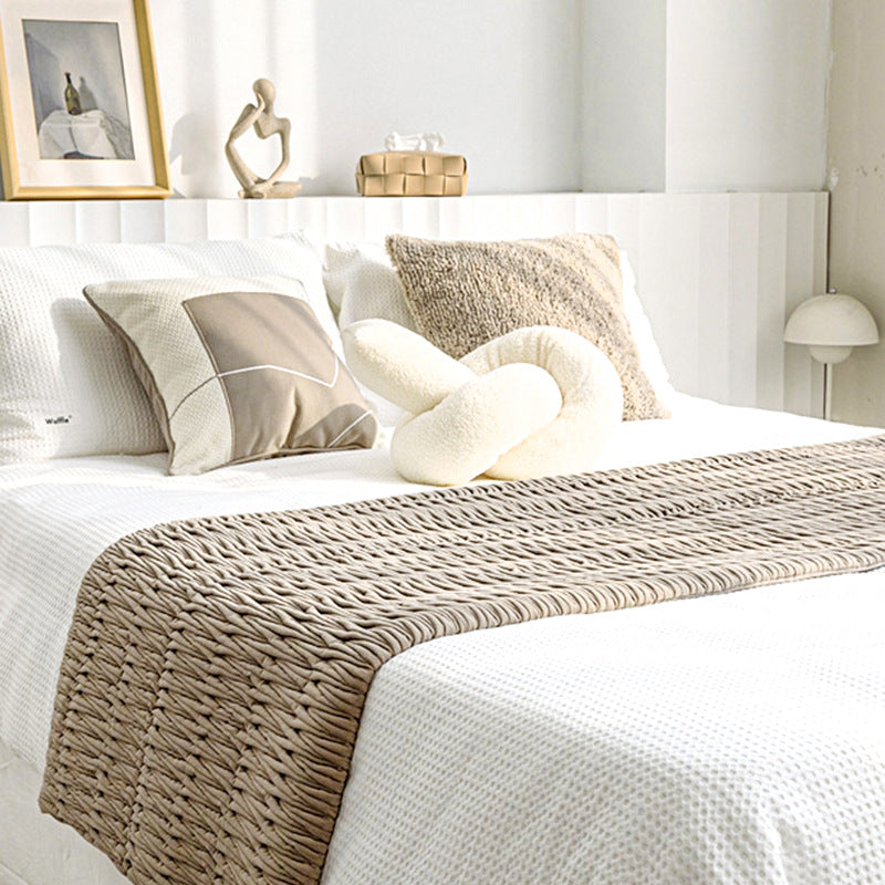 Modern Minimalist Bed Runner and Pillow Cover Set for Home Decor