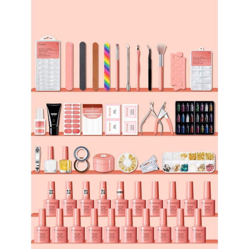 Nail Polish & Manicure Set with UV Light & Tools for Beginners, Home Use