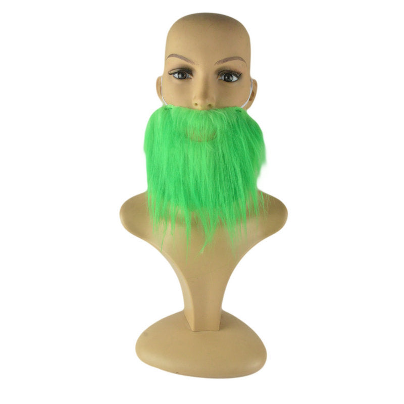 Green Plush Beard for Party & Carnival Decor - Bearded Costume Accessory