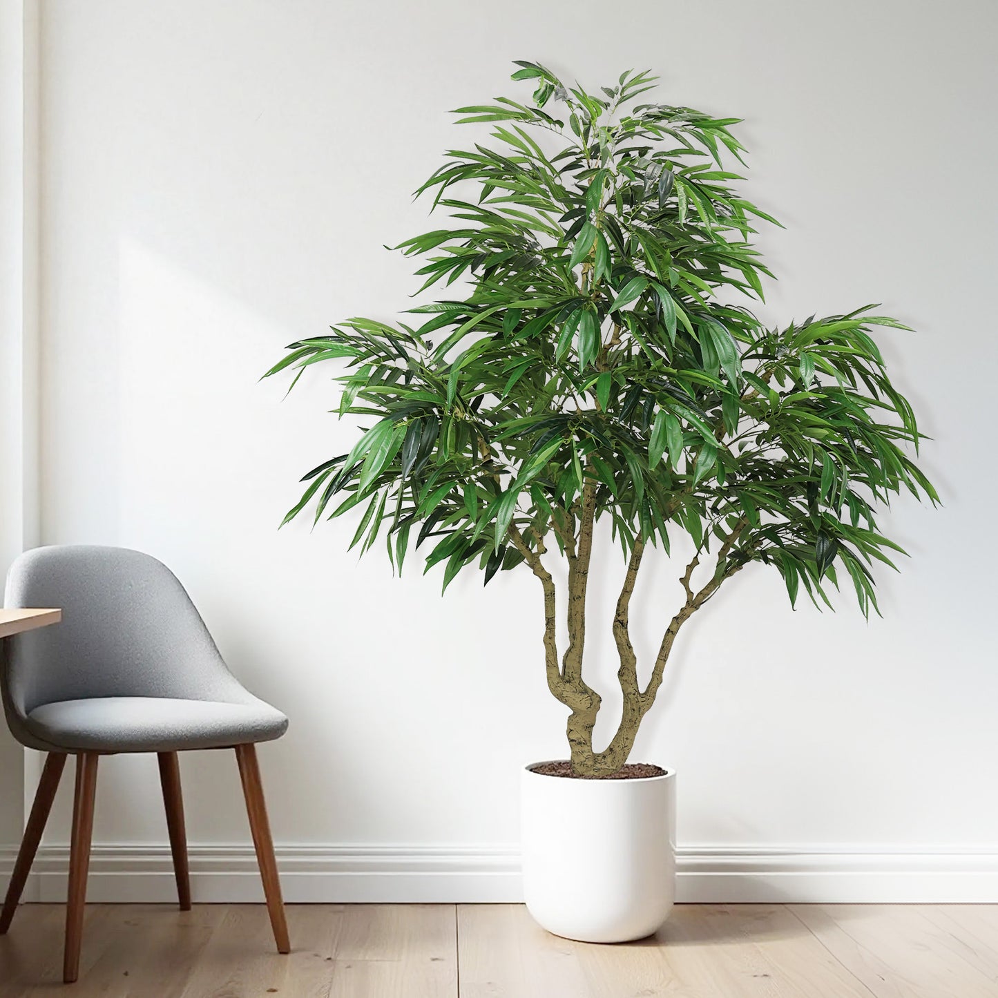 7FT Artificial Willow Tree - Green Faux Plant for Home & Office