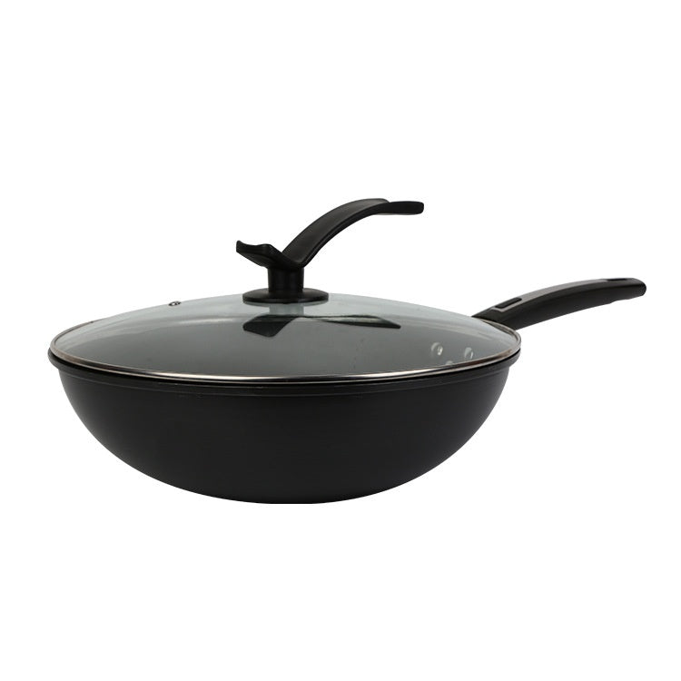 Non-Stick Iron Wok with Double Bottom - 30cm, 32cm, 34cm Sizes