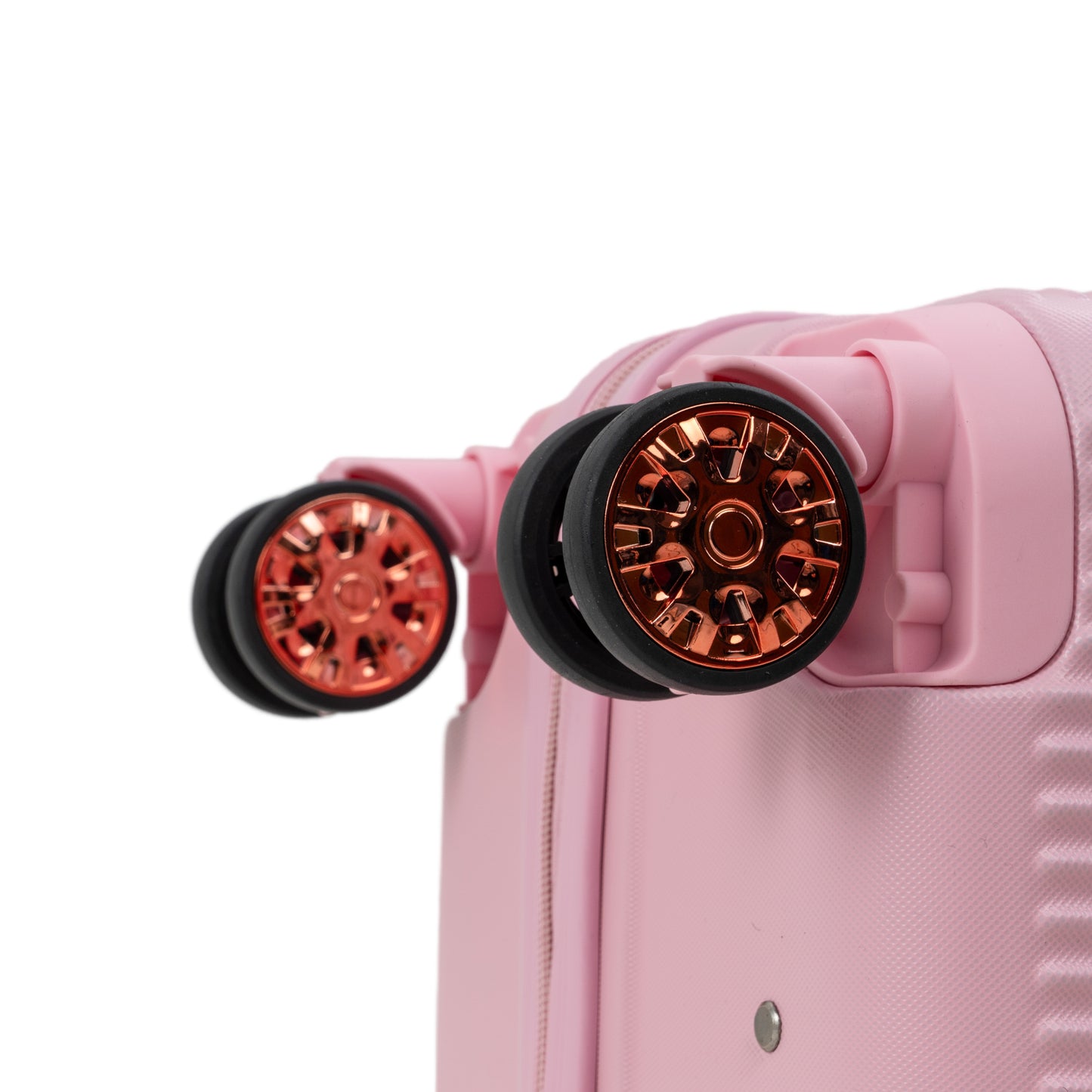 Pink 4-Piece Hard Luggage Set with 360° Rotating Wheels