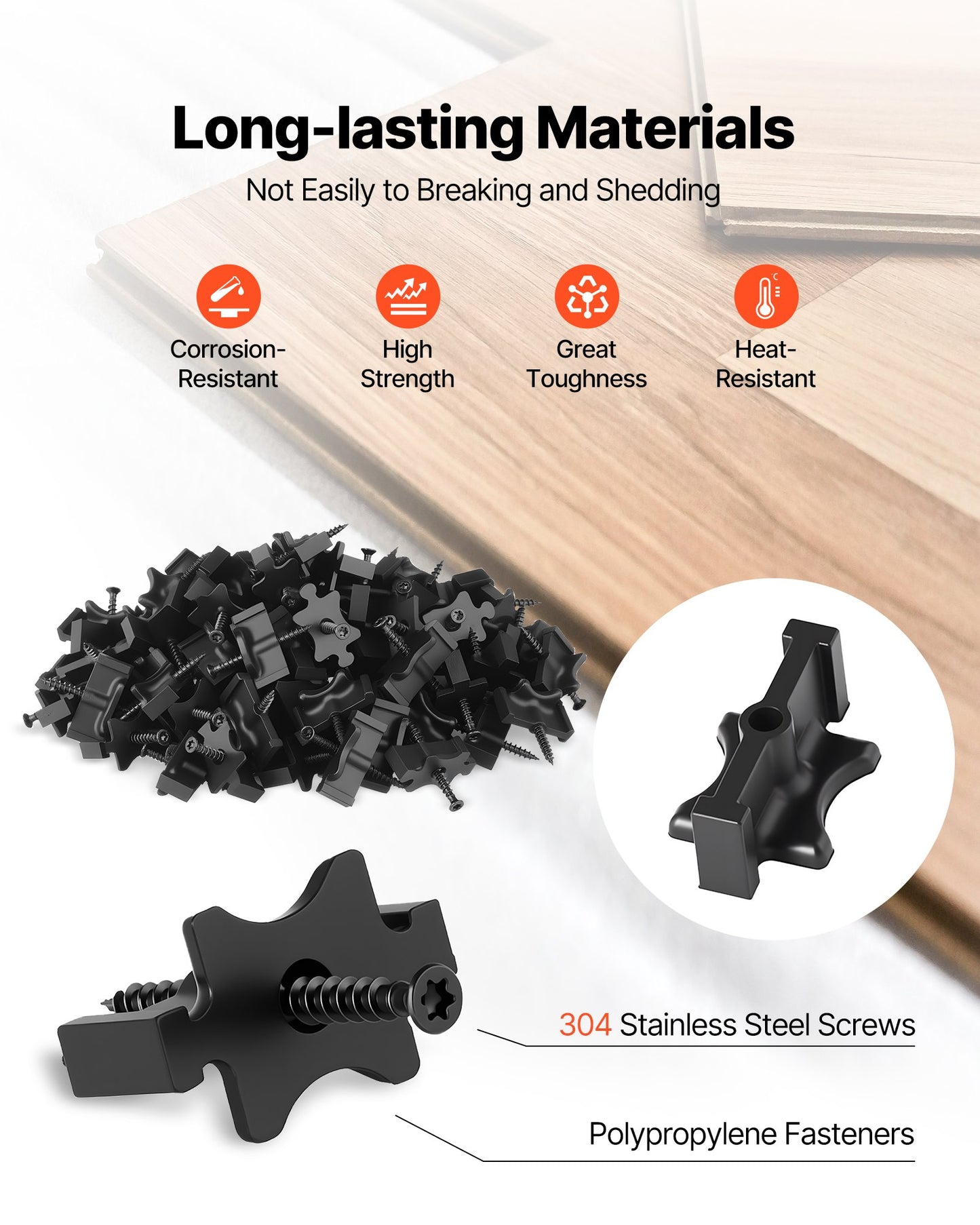 900PCS Hidden Deck Fasteners for Composite Decking - Black Clips & Screws