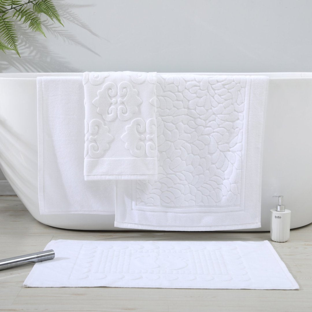 Hotel Bathroom Floor Mat - Absorbent Cotton Rug for Guesthouse & Home