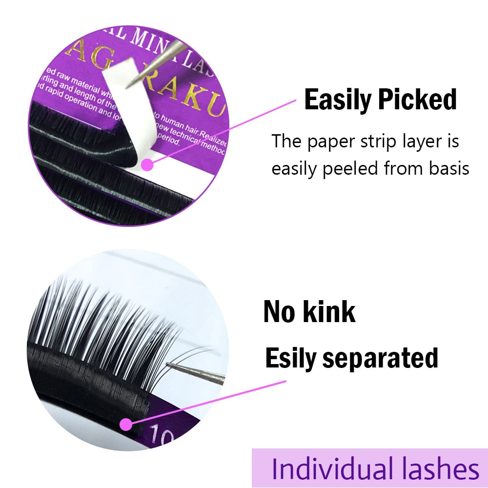 16 Rows Faux Mink Individual Eyelash Extensions for Professionals