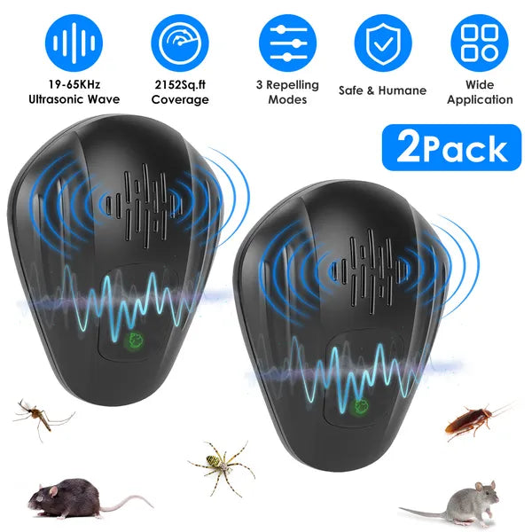 Ultrasonic Pest Control Device - 2 Pack for Indoor Use